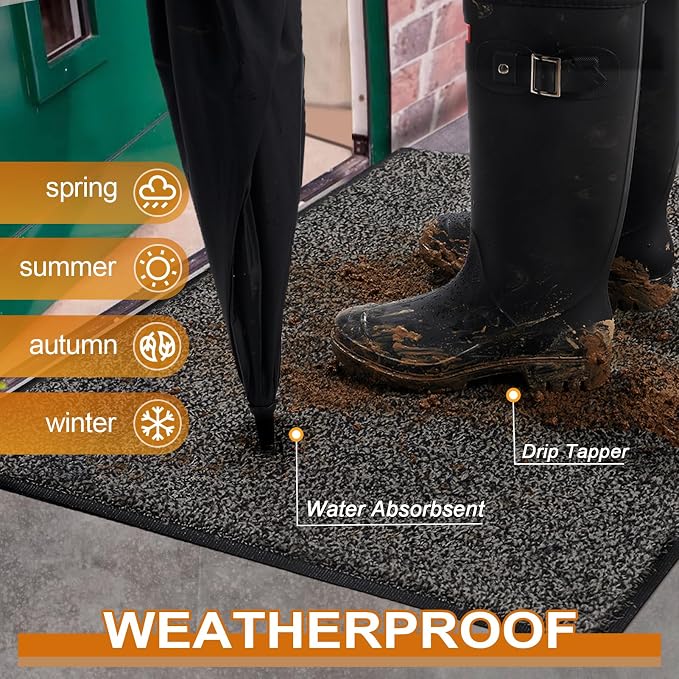 Mibao Front Door Mat, Dirt Trapper Welcome Mat