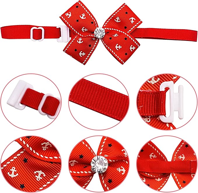 PET SHOW 50 Pack Small Dog Bow Ties Collar Bulk Puppy Cats Boy Girl Bowties Adjustable Neckties Pet Grooming Accessories Assorted Randomly(Daily Style)