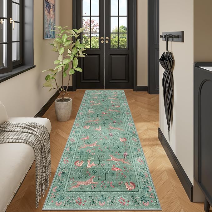 DUKINO 2x10 Rug for Hallway, Washable Kitchen Runner Rug