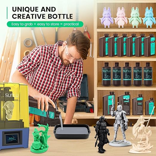 SUNLU 3D Printer Resin 2kg, Fast Curing Standard 3D Resin