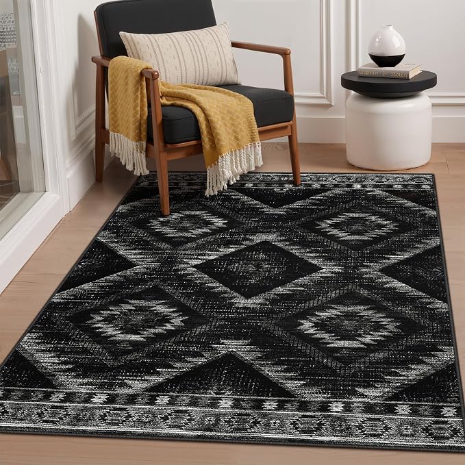 BESTSWEETIE Area Rug 3x5 Rug Machine Washable Non-Slip Low Pile Print Pattern