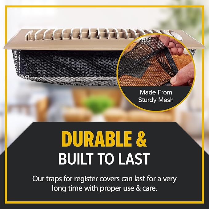 HAAK - Floor Vent Cover Trap, Durable Screen That Attaches Easily to Vent Covers