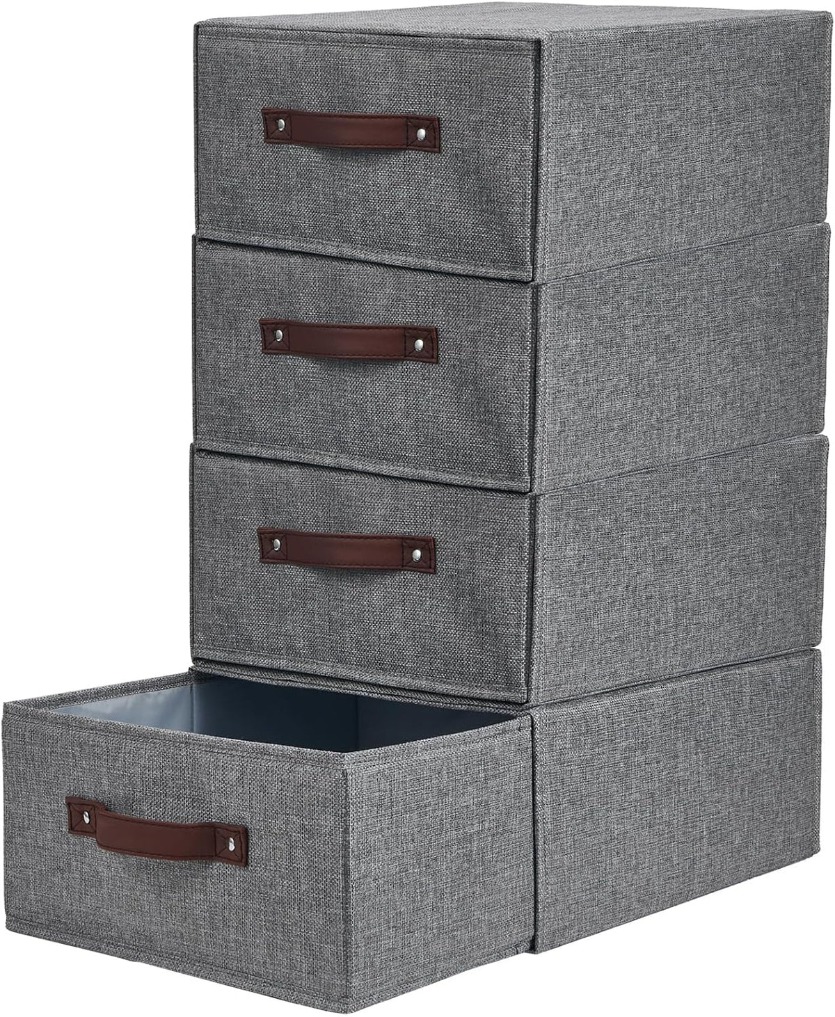 4PCS Closet Drawer Organizer Fabric Storage Boxes Bins Baskets