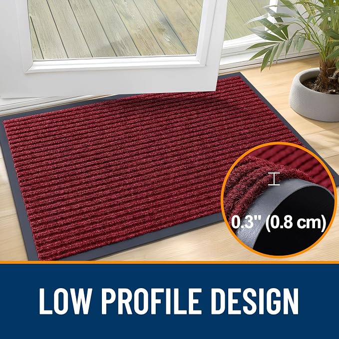 OLANLY Front Door Mat Indoor Outdoor Entrance, Waterproof Heavy Duty Doormat