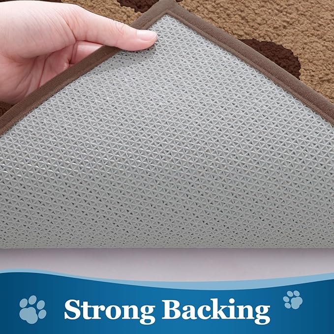 Buganda Dog Door Mat for Muddy Paws, Absorbent Dirt Trapper Washable Indoor Doormats, Non Slip Low-Profile Mud Mat for Dogs, Front Entrance Doormat for Inside Floor (30x20 Inches, Beige)