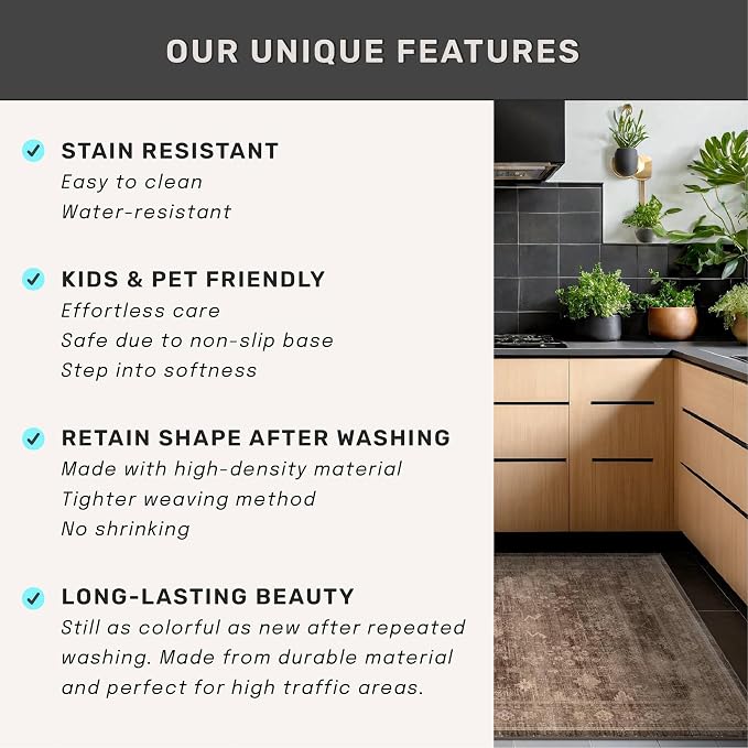 Hazo Haus Brown Rug for Living Room 10x14