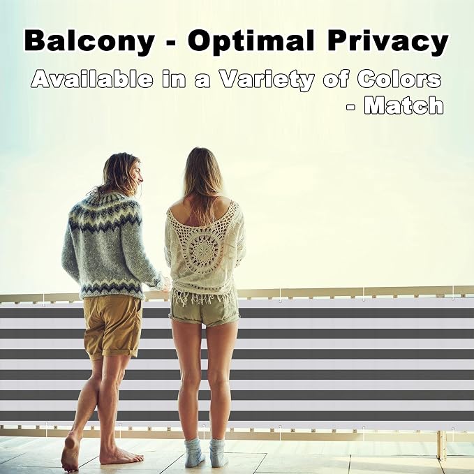 Balcony Privacy Screen 3.9' x 19.7' UV Protection Weather Resistant Waterproof