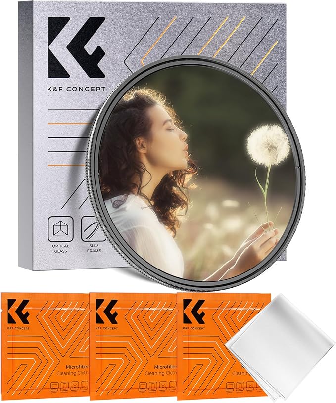 K&F CONCEPT 77mm Black Diffusion Mist 1/4 & Variable ND2-32 in-1 Filter
