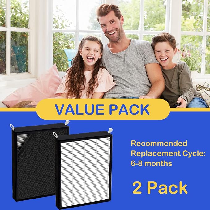 2 Pack True HEPA/Carbon Filters Replacement Compatible