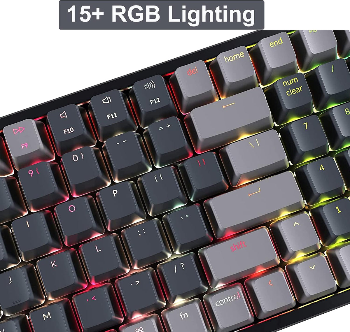 Keychron K4 Wireless Bluetooth/USB Wired Gaming Mechanical Keyboard, Compact 100 Keys 96% Layout RGB LED Backlit Gateron G Pro Red Switch N-Key Rollover, Aluminum Frame for Mac Windows, Version 2