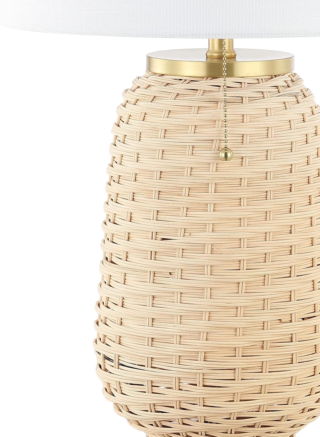 JONATHAN Y Chakrii Table Lamp 25" Pull Chain, Brass Gold/Light Brown