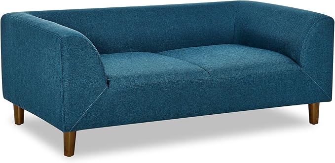 39x25 Inch Large Dog Sofa, Modern Jumbo Pet Couch Made Made by Linen with Armrest and Backrest - Indoor Elevated Dogs Chaise Bed for Doggy up to Medium and Large (Blue)