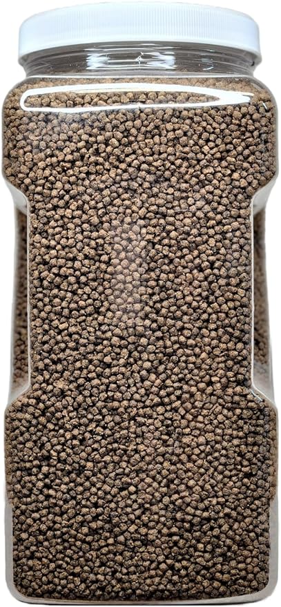 Aquatic Foods Inc. Cichlid Pellets, 45% Protein Floating 3.5mm (9/64") Pellets for Discus,Oscars, Central American, South American Cichlids…8oz Small Jar