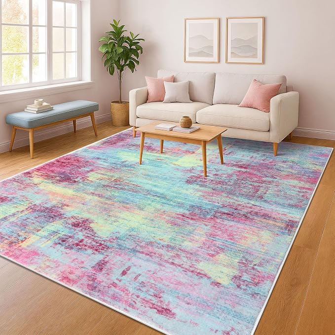 IOHOUZE Abstract Area Rugs 8x10 Ft Washable Large Rugs