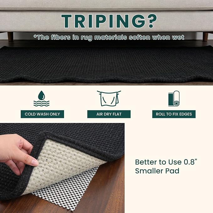 KOZYFLY Black 2x16 Runners Rugs