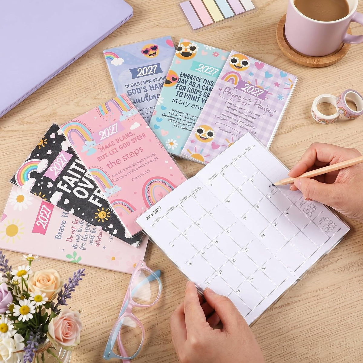 ReliThick 24 2027Small Pocket Calendar Gift for Christmas, Preppy