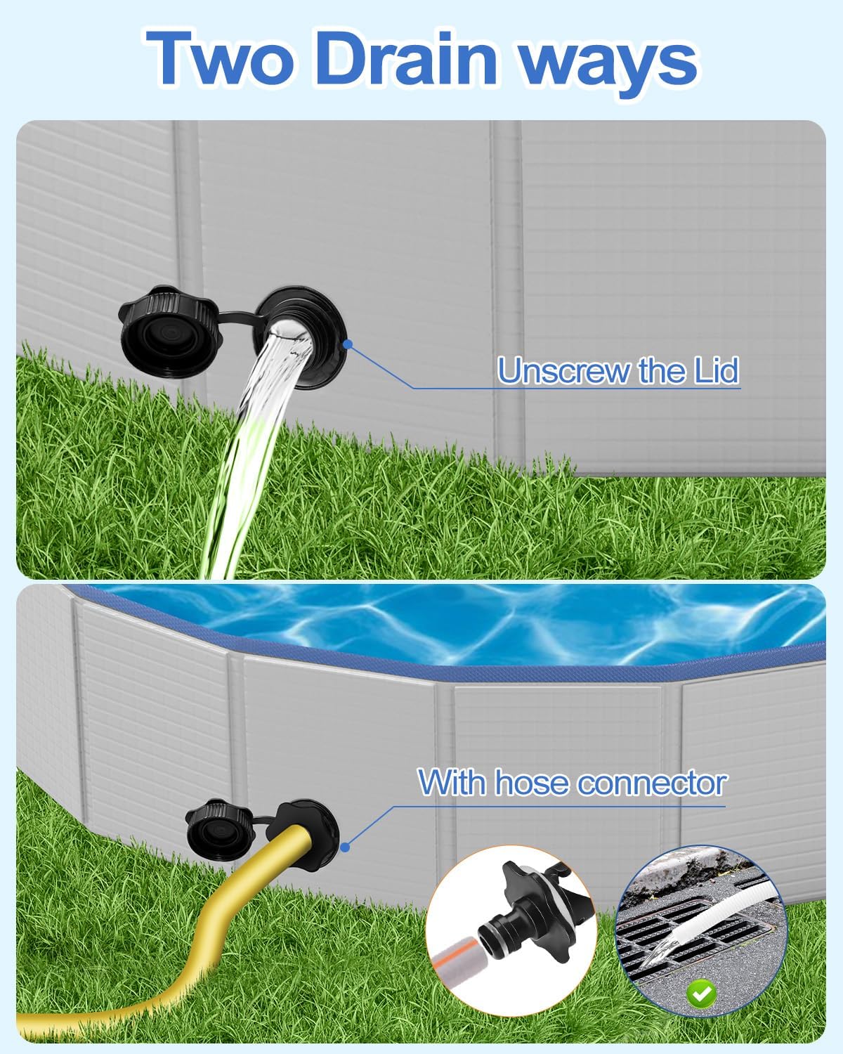 Dog Pool for Small Dogs, Plastic Pool for Dogs, Dog Bathtub Portable, Foldable Pool for Dogs Slip-Resistant (32"x 8")