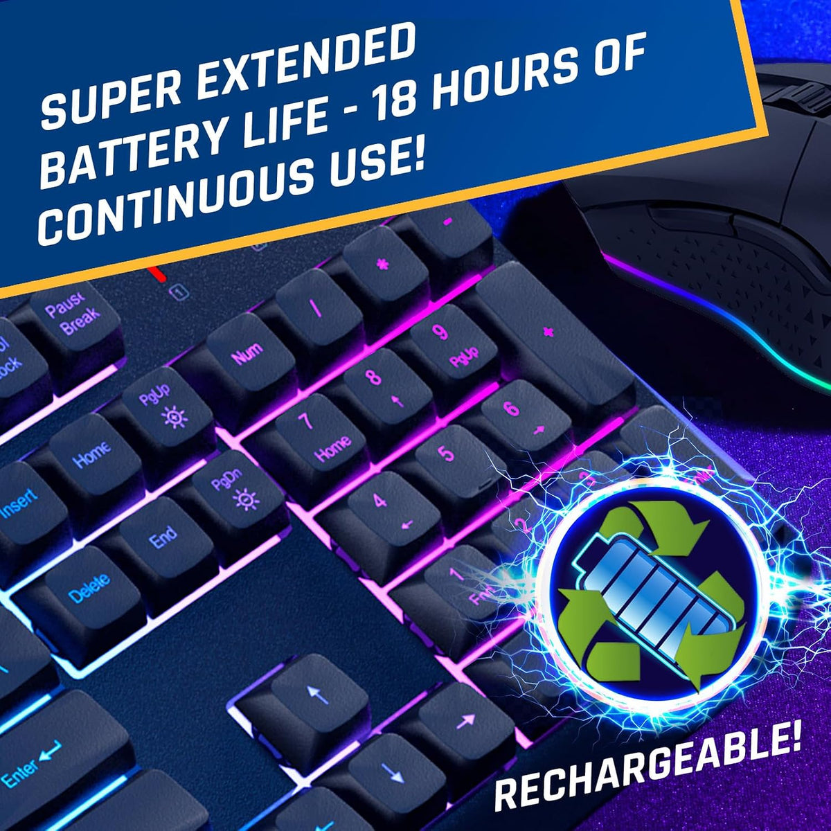 Chroma Wireless Gaming Keyboard and Mouse Bundle, US Layout, Backlit RGB