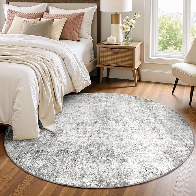 RELEANY Washable Area Rugs 6ft Non-Slip Modern Abstract Soft