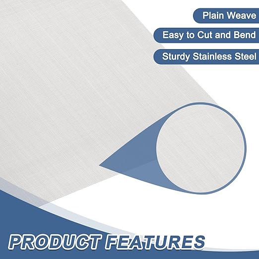 uxcell 120 Mesh 118" x 10" Woven Wire Mesh, 316 Stainless Steel Air Vent Filter