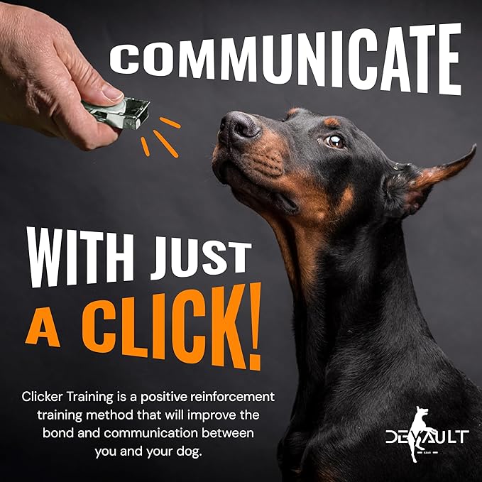 Metal Clickers for Dog Training – Dog Clicker for Training with Loud Crisp Sound for Behaviour Reward – Brass Style with Magnetic Clasp and Velvet Pouch – 3 Pack Pet Clicker