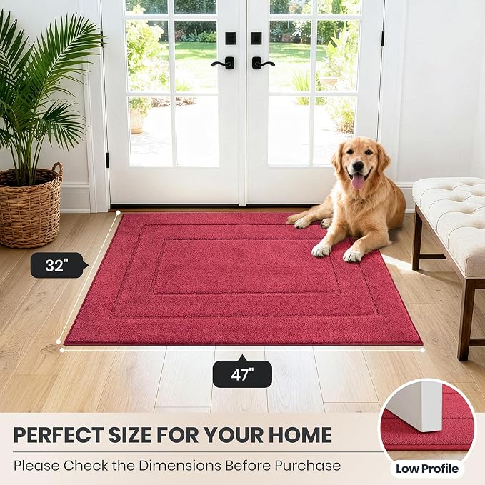 PURRUGS Dirt Trapping Door Mat 32" x 47", Non-Slip/Skid Machine Washable