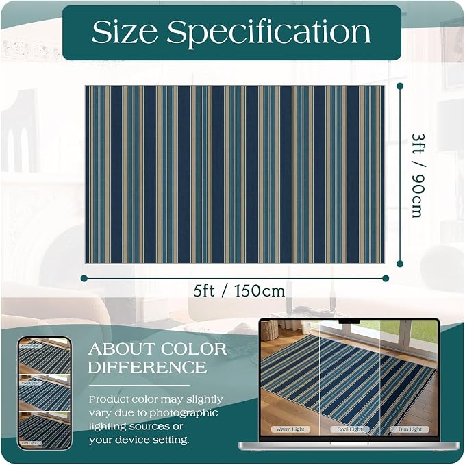 3x5 Striped Entry Rug