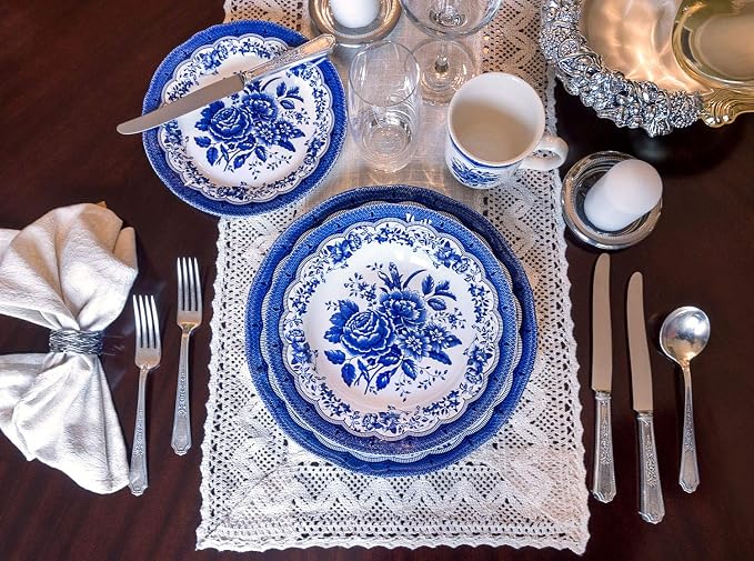 Tudor Royal 16-Piece Porcelain Round Dinnerware Set, Service