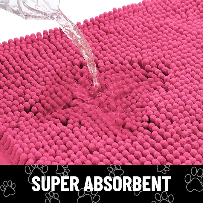 Smiry Dog Door Mat for Muddy Paws, Absorbent Dirt Trapper Non Slip Quick Dry