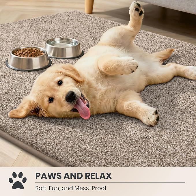 PURRUGS Easy Care Area Rug 4ft x 6ft, Non-Slip Machine Washable Entryway Rug
