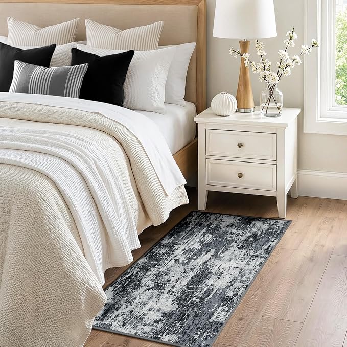 RELEANY Washable Area Rugs 2'x4' Non-Slip Modern Abstract Soft