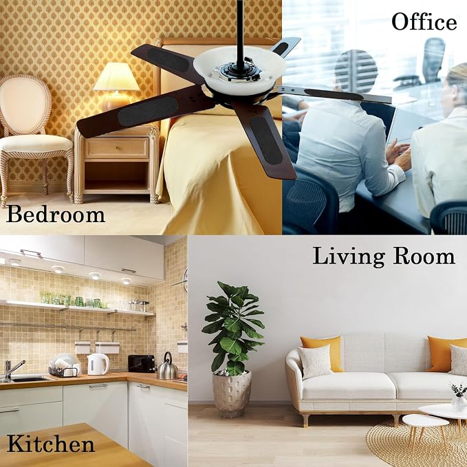 15 Pcs Ceiling Fan Filters for Blades, Easy-Stick Activated Coconut Shell