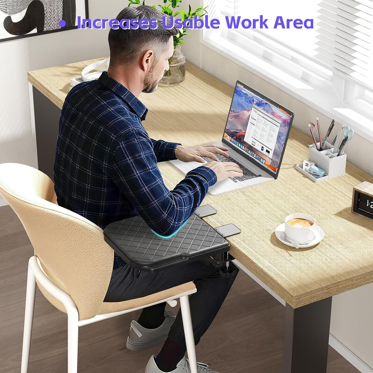 CABTE Arm Rest for Desk, 90°Foldable Computer Wrist Rest Shelf