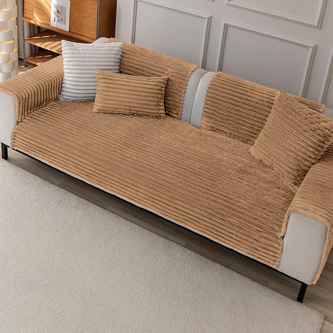 Waterproof Pet Couch Cover for Dogs, Sofa Covers Washable & Non-Slip, Soft Dog Bed Blanket Protector for Sectional, Loveseat, Home & Patio Furniture (Khaki, 35"x74" 1 Pack)