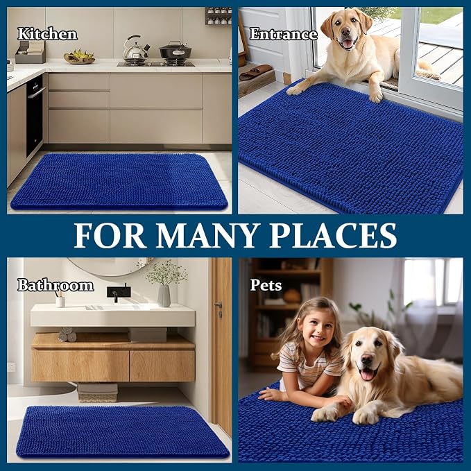 OLANLY Dog Door Mat for Muddy Paws 32x20, Absorbs Moisture and Dirt, Absorbent