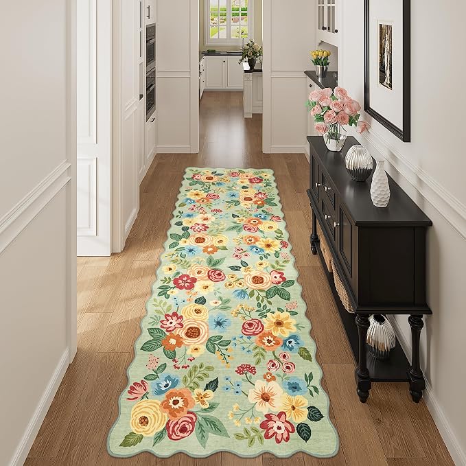 DUKINO 2x10 Runner Rug for Hallway, Washable Kitchen Rug