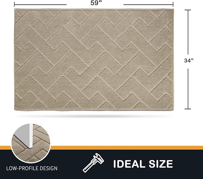 PURRUGS Dirt Trapping Door Mat 34" x 59", Non-Slip Machine Washable Entry Rug