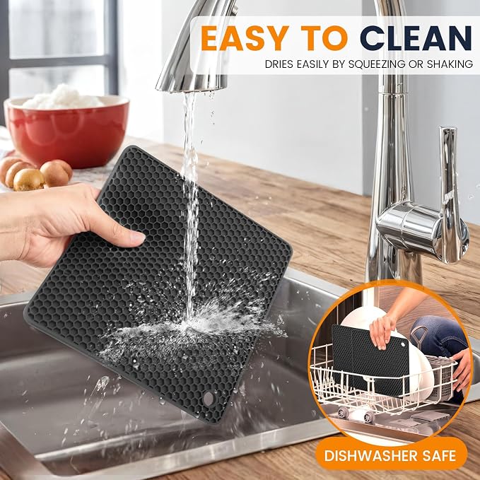 Silicone Trivet Mats 4 Heat Resistant Pot Holders Multipurpose Non-Slip Hot Pads