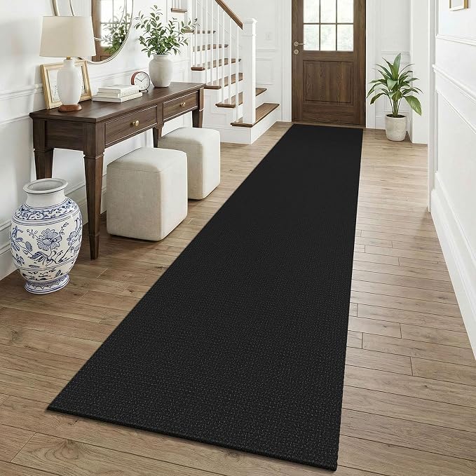 KOZYFLY Black 2.5'x12' Runners Rugs