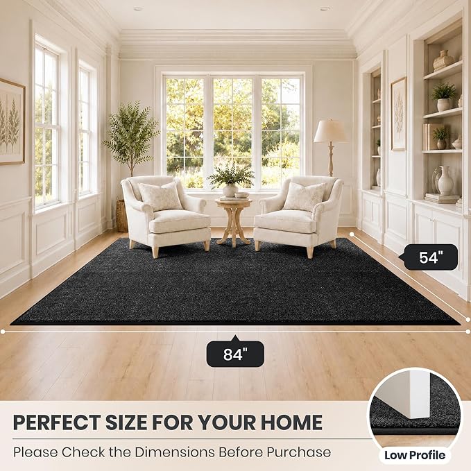 PURRUGS Easy Care Area Rug 4.5ft x 7ft, Non-Slip Washable Entryway Rug