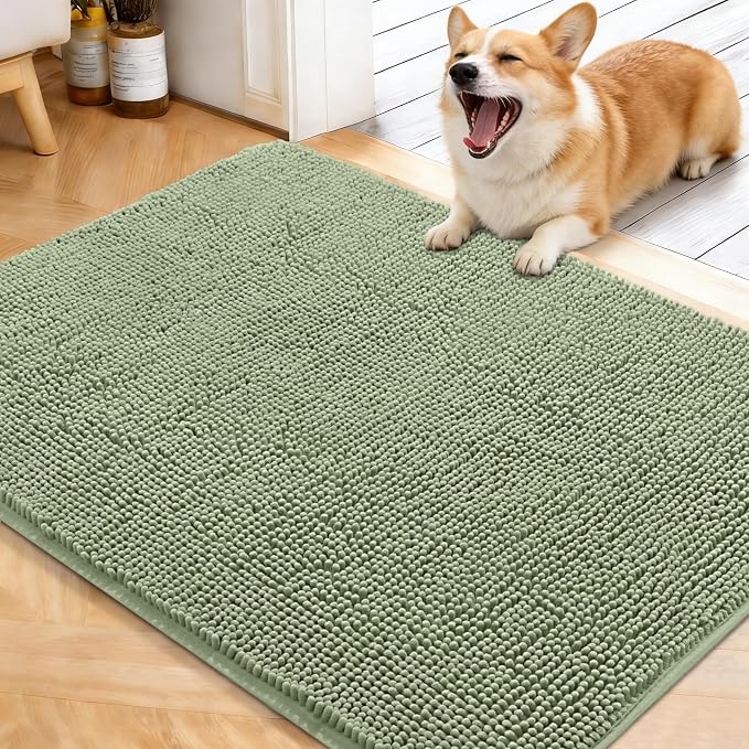 OLANLY Dog Door Mat for Muddy Paws 40x32, Absorbs Moisture and Dirt, Absorbent