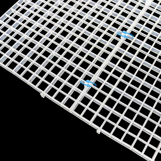 ALEGI Aquarium Fish Tank Divider Plastic Egg Crate Aquarium Filter Bottom Tray Plastic Grid (S 6pcs)