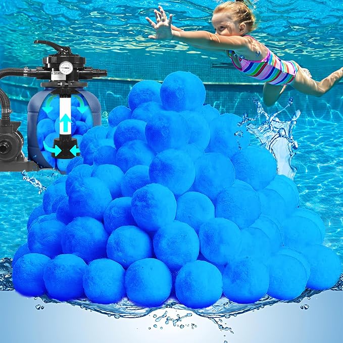 QwayHome 3.1 lbs Pool Filter Balls, Reusable Filter Sand Balls