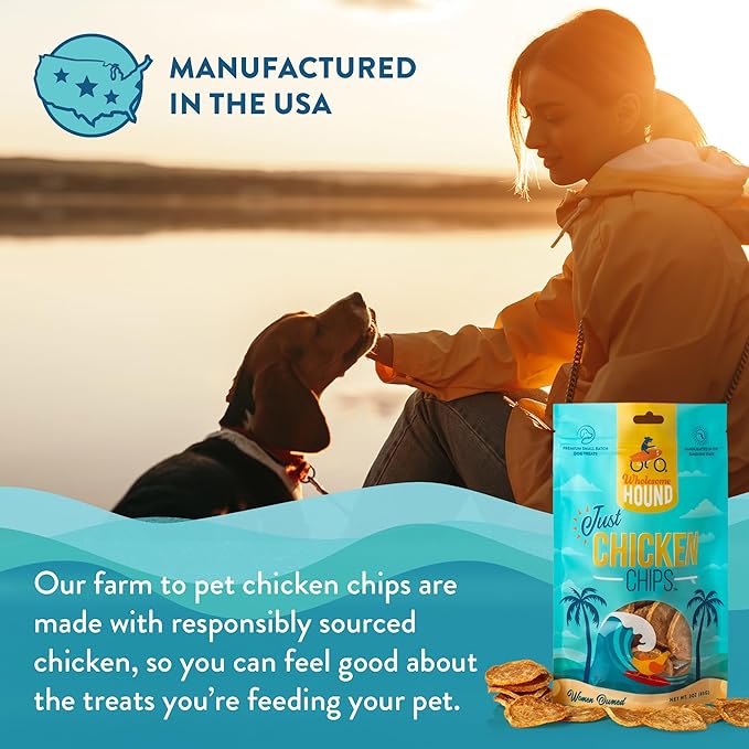 Chicken Chips – Single Ingredient Dog Treats, All Natural & Healthy Training Snacks for Small, Medium & Large Breeds, Puppies – High Protein, Made in US 3oz