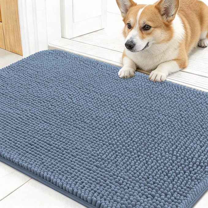 OLANLY Dog Door Mat for Muddy Paws 24x16, Absorbs Moisture and Dirt, Absorbent
