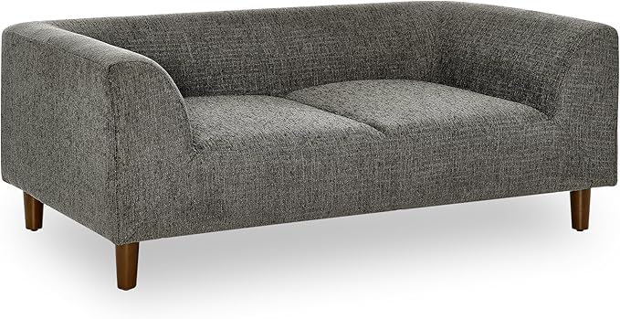 Modern Rectangular Pet Sofa with Backrest and Armrests - Comfortable Dog Couch for Medium and Large Dogs - Stylish and Functional Pet Furniture with Soft Cushion (Dark Grey)