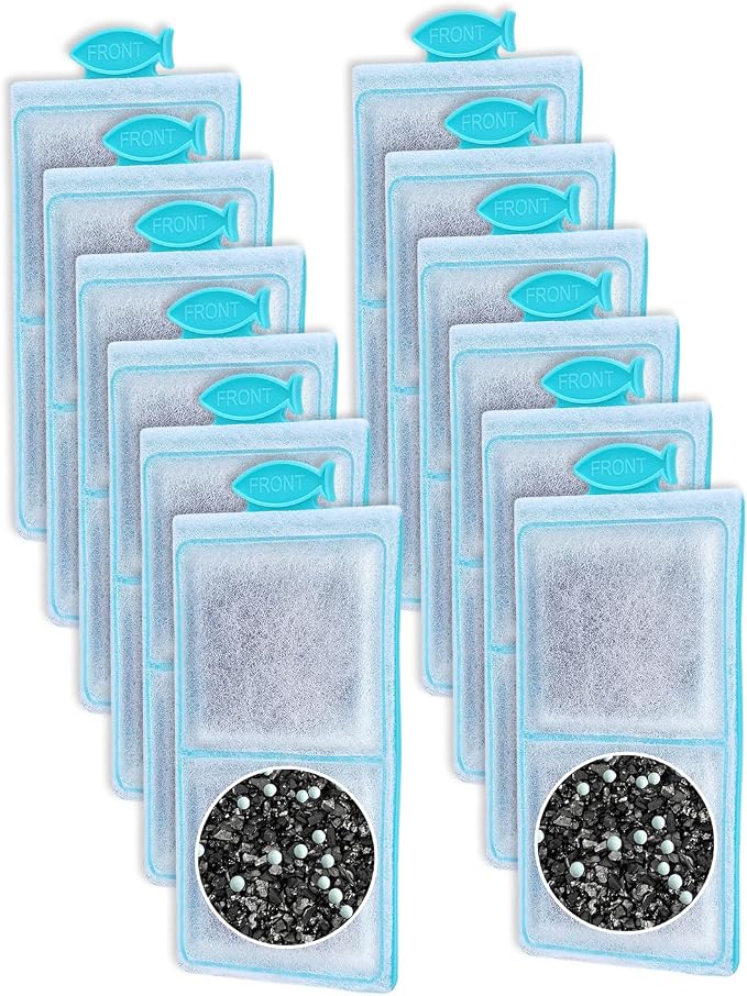 12 Pack Fish Tank Filter Compatible