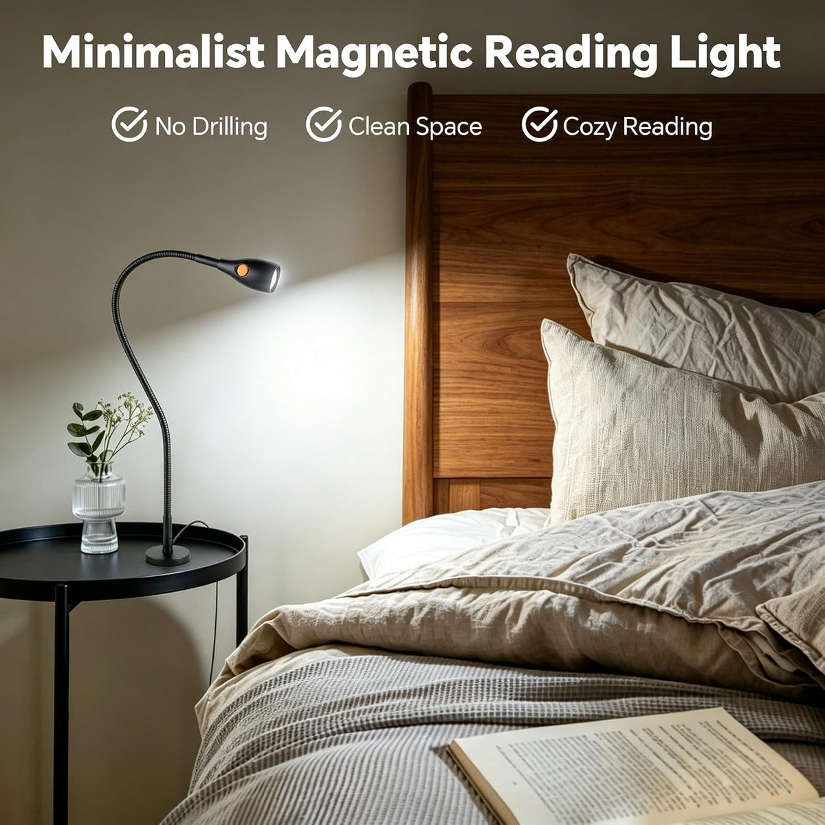 acegoo Minimalist Magnetic Reading Light, Handy Lamp Head Switch Desk Lamp