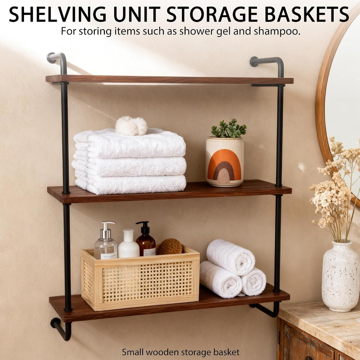 Small Rectangular Rattan Woven Wooden Storage Basket