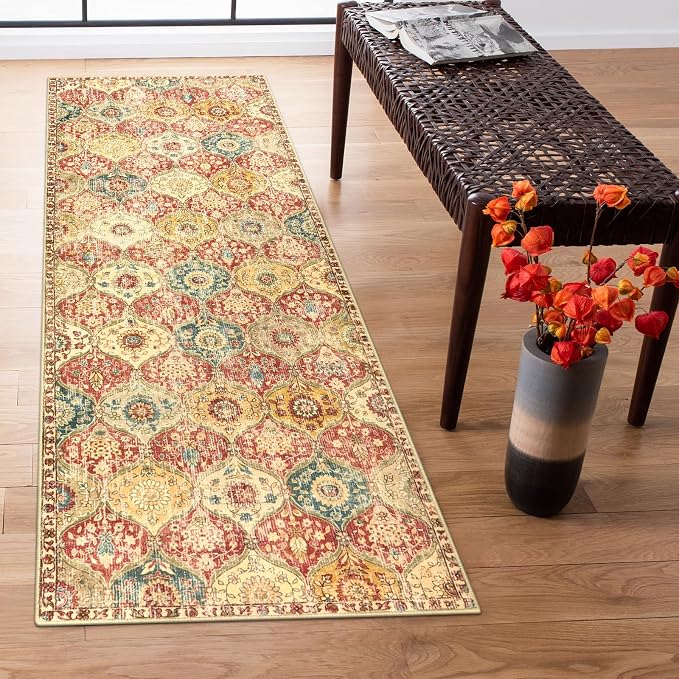 Lahome Moroccan Trellis Washable Runner Rug, 2x6 Kitchen Runners